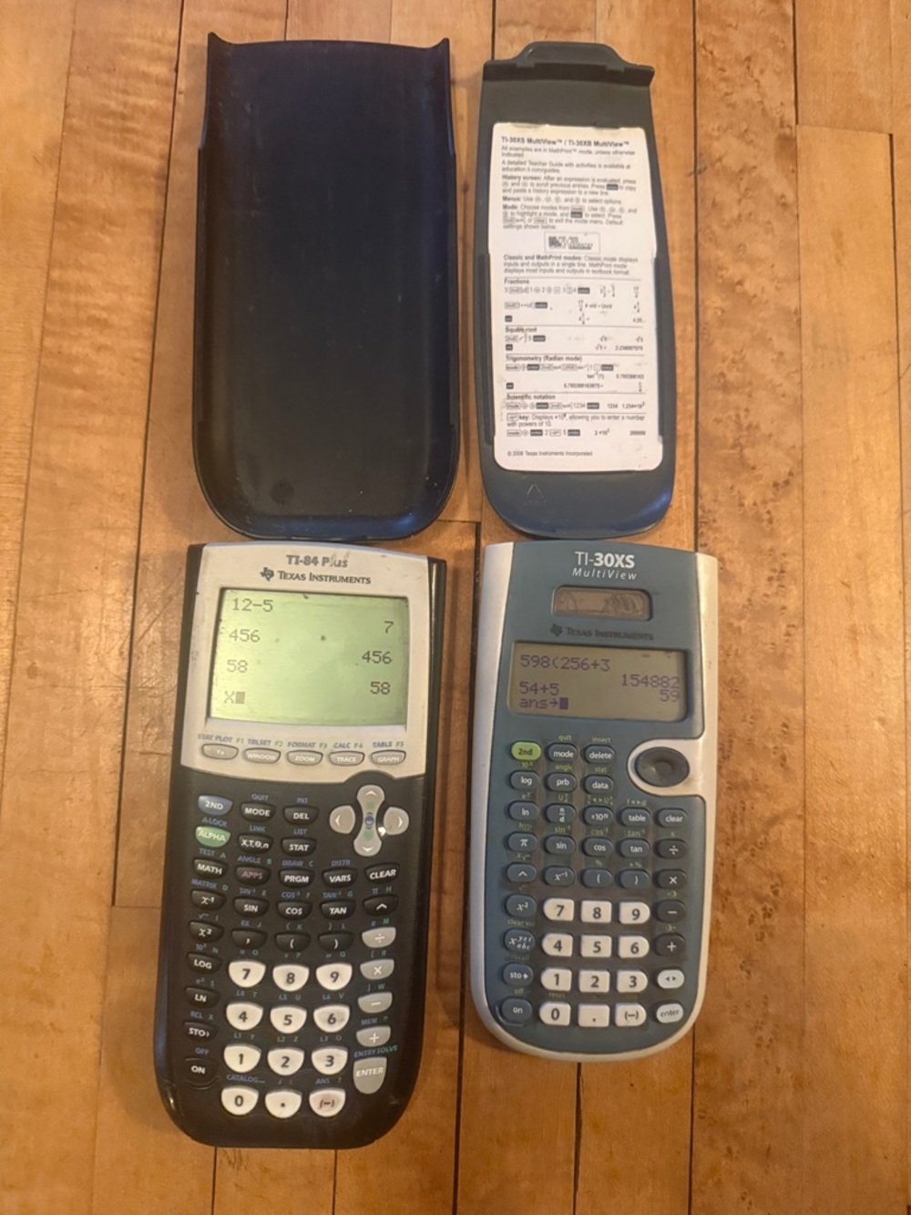 Texas Instruments TI-84 Plus Graphing Calculator and TI-30XS total of two used